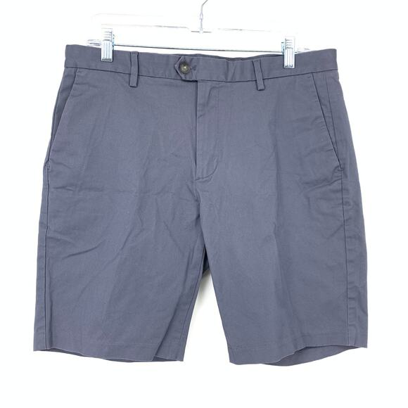 Reiss Wicket Modern Fit Cotton Blend Chino Shorts Mens Sz 32 Blue Gray 9" Inseam - Picture 1 of 6